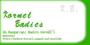 kornel badics business card